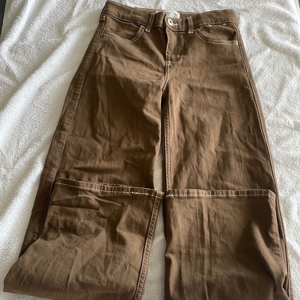 abercrombie kids brown straight leg jeans